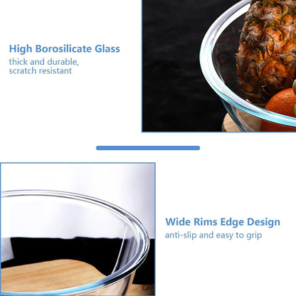WhiteRhino 4er Glasschüssel Set mit Deckel - 3,5L, 2,0L, 1,0L, 0,5L