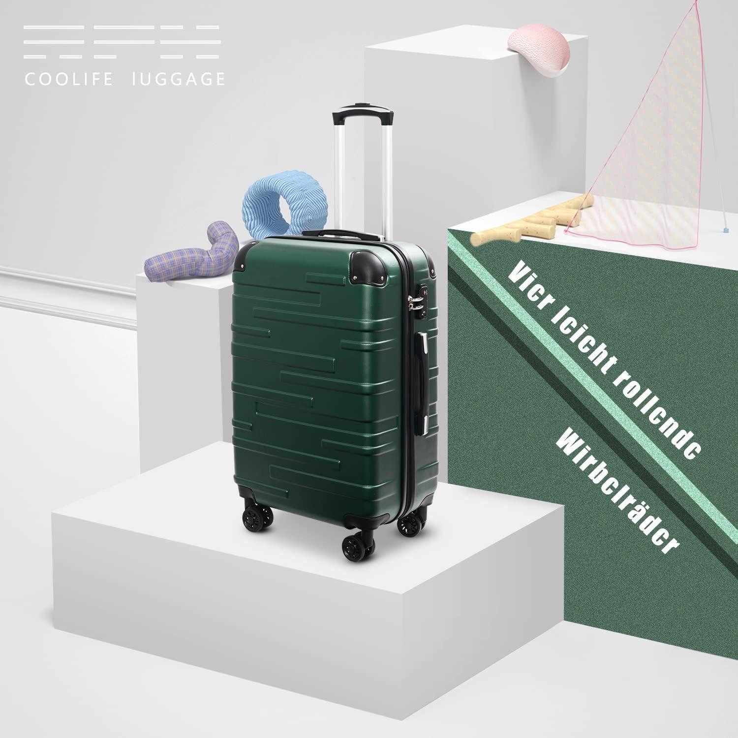 Hartschalen-Koffer Rollkoffer 77cm Erweiterbar TSA-Schloss Dunkelgrün