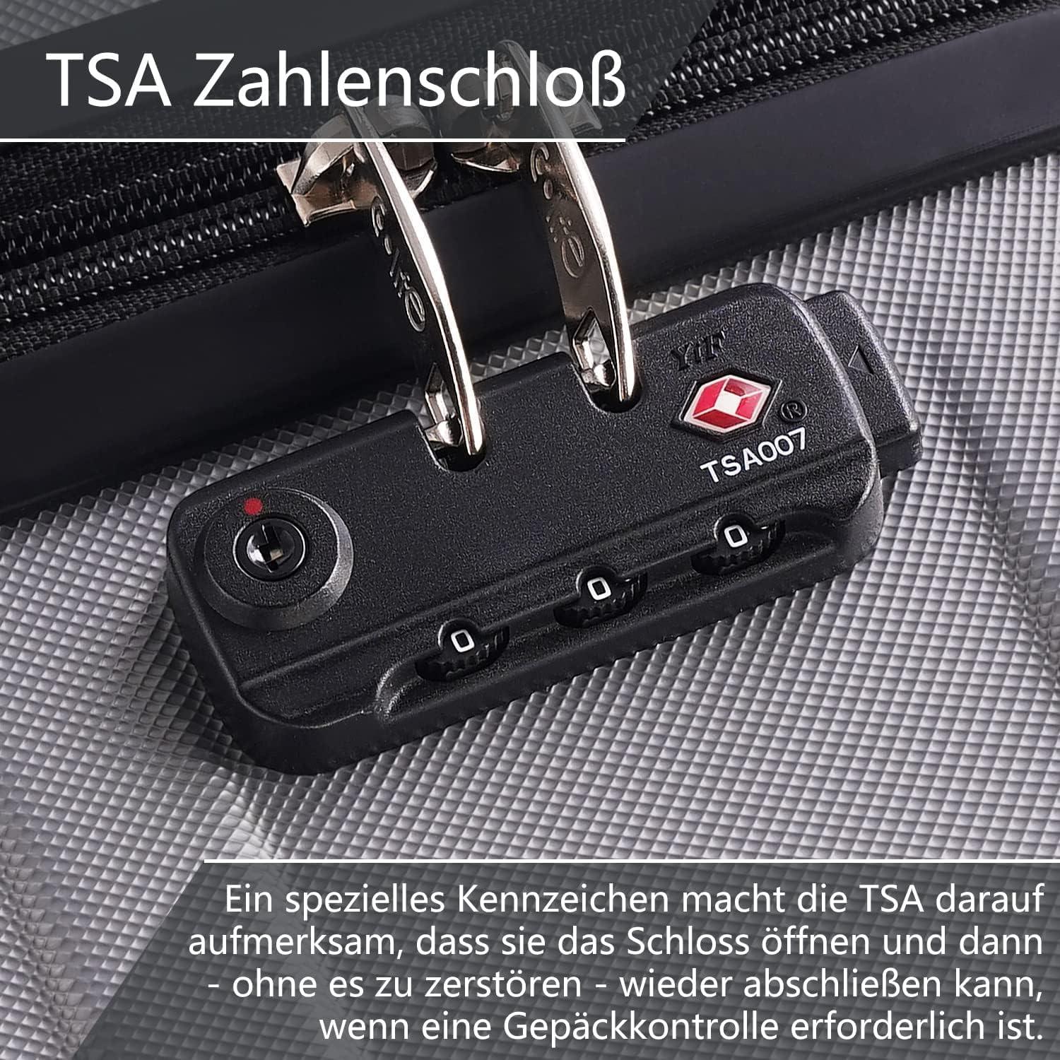 COOLIFE Hartschalen-Koffer Set 3-teilig ABS Material TSA-Schloss 4 Rollen Dunkelgrün