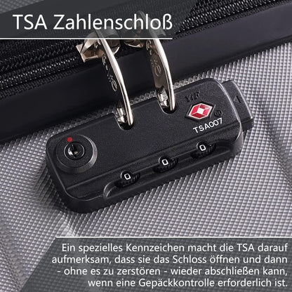 COOLIFE Hartschalen-Koffer Set 3-teilig ABS Material TSA-Schloss 4 Rollen Dunkelgrün