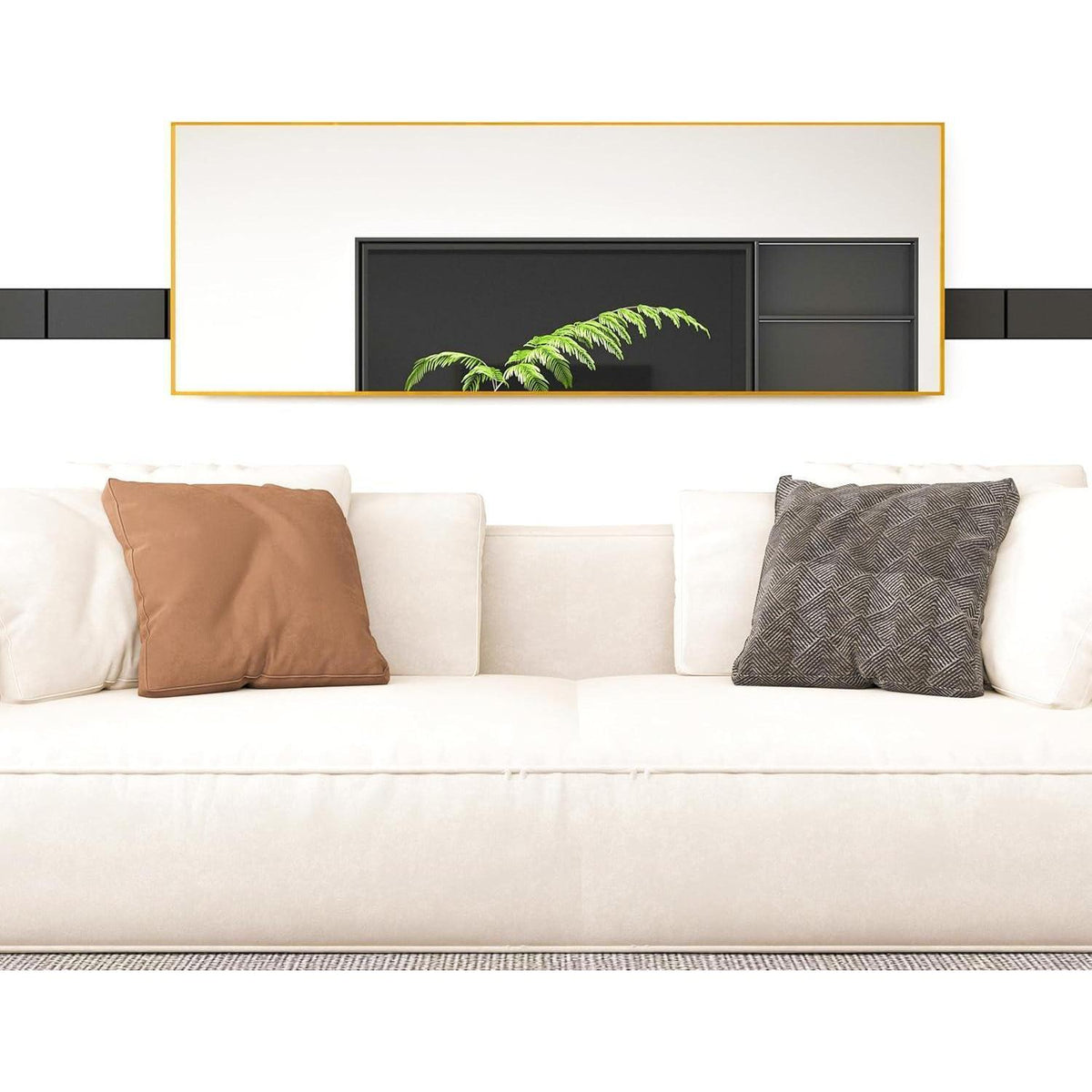 Ganzkörperspiegel Standspiegel Gold 165x60cm | Lehnbar & Wandmontage