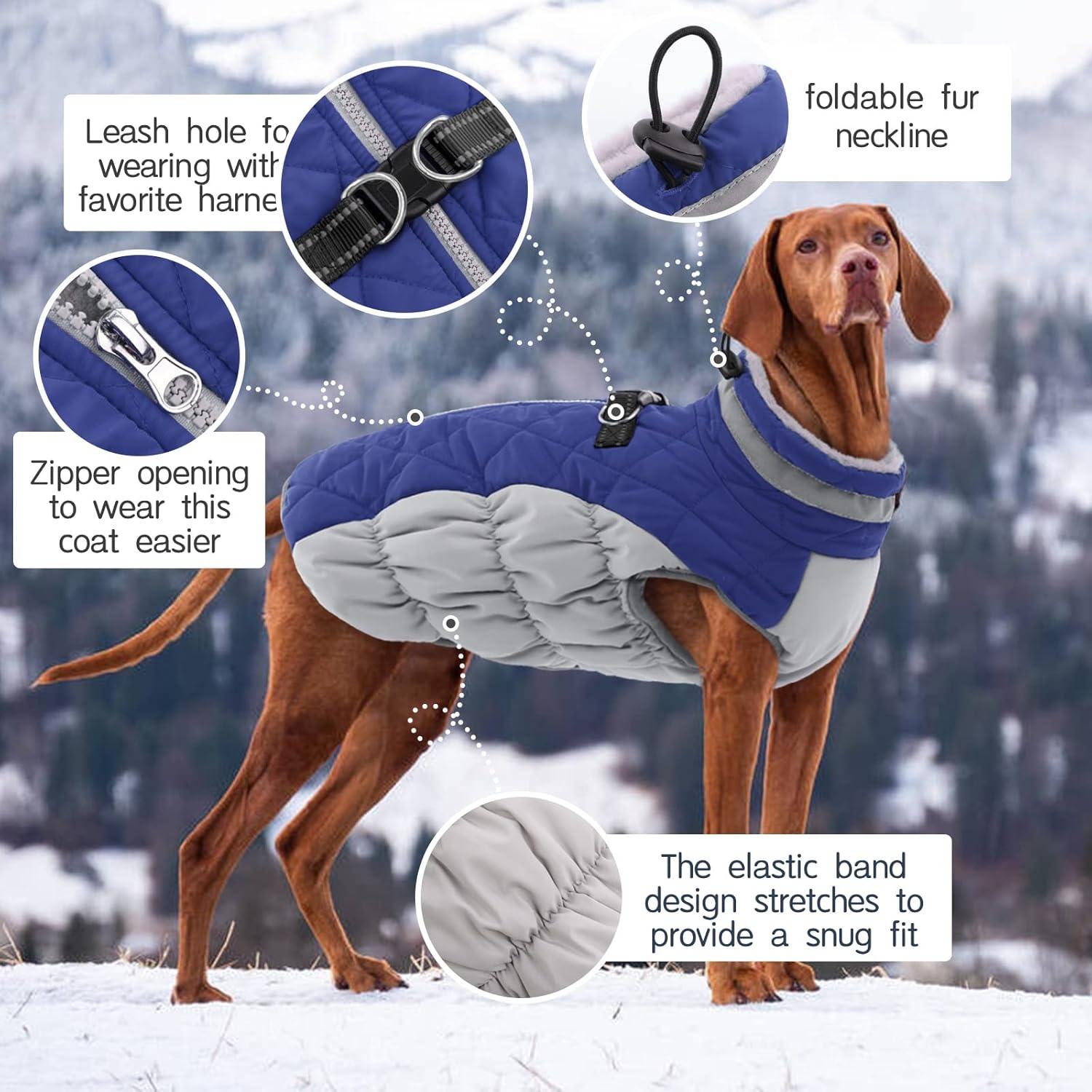 Wasserdichter Hundemantel Winterweste mit Fleecefutter & Reflektoren