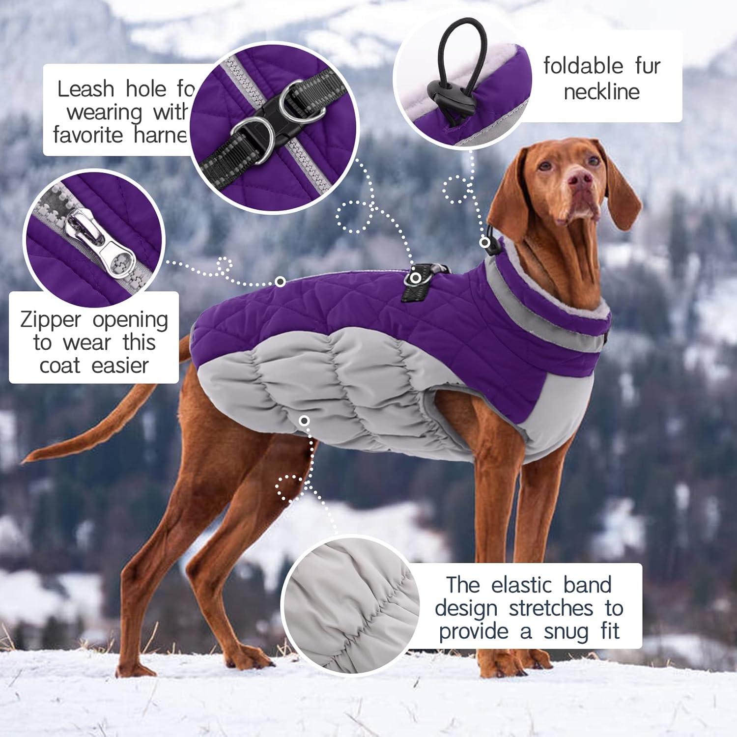 Wasserdichter Hundemantel Winterjacke mit Fleece für Hunde
