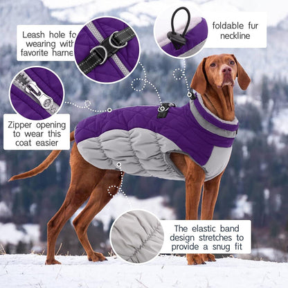 Wasserdichter Hundemantel Winterjacke mit Fleece für Hunde