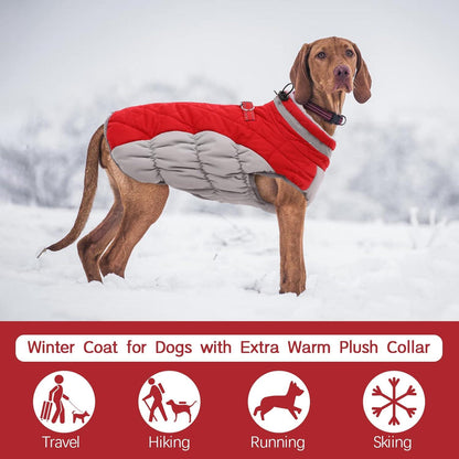Kuoser Wasserdichter Hundemantel Winter Warme Jacke für Hunde XS Rot
