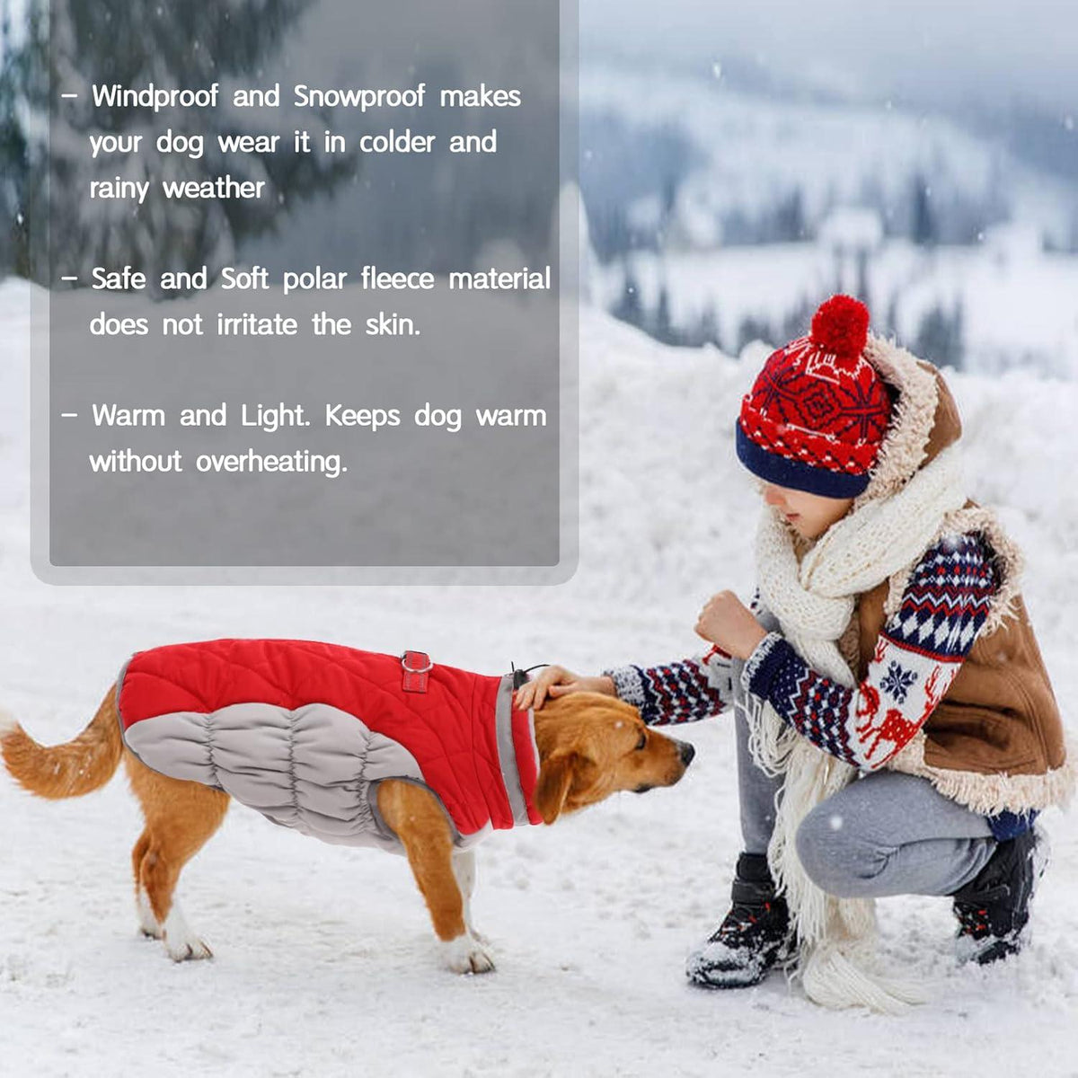Wasserdichter Hundemantel für kleine bis große Hunde - Winterjacke mit