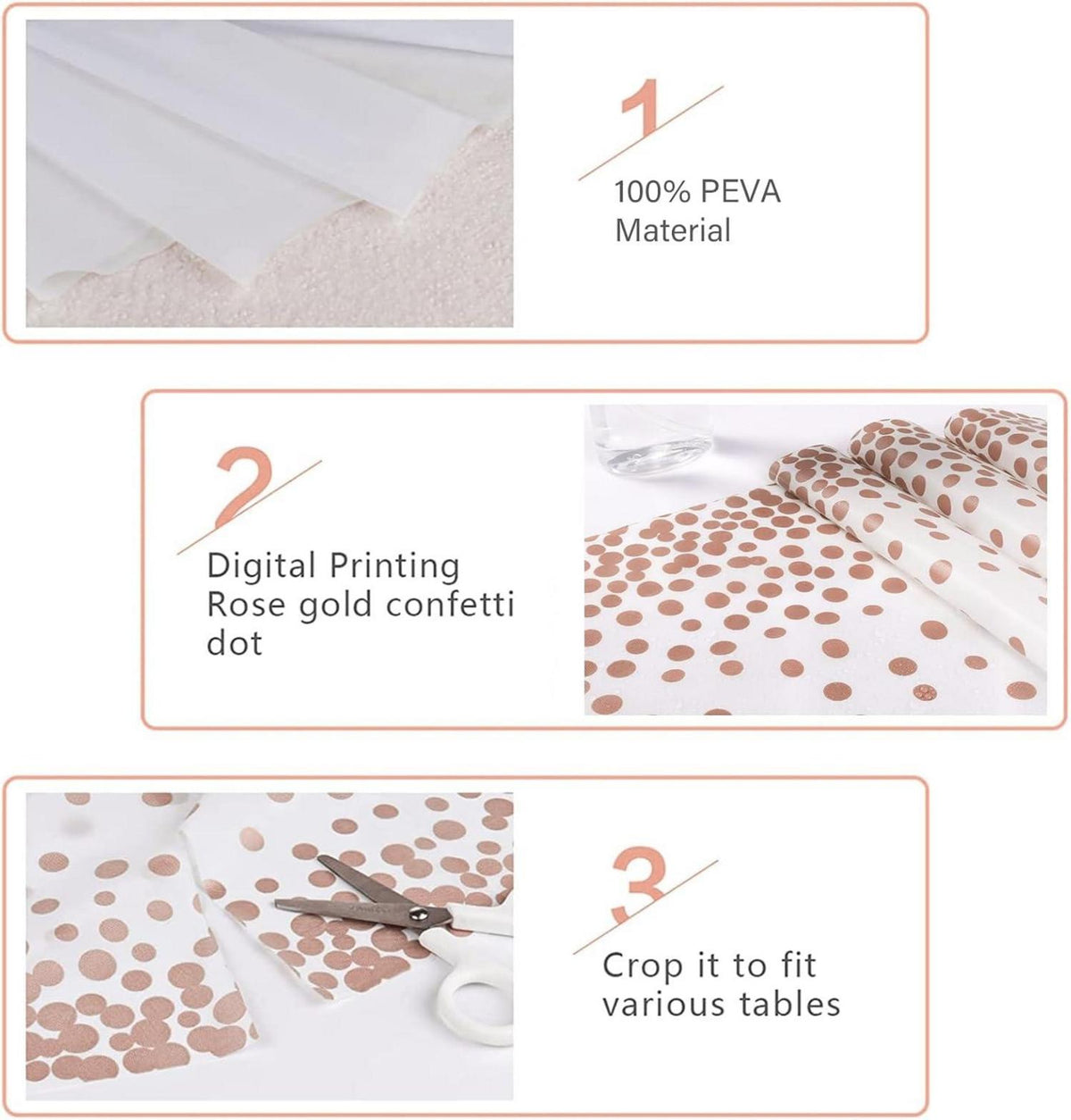 Mokani Einweg Tischdecke Geburtstag Wasserdicht Bierzeltgarnitur 137 x 274 cm Rosegold 4 Stück