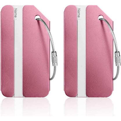 2x Kofferanhänger Gepäcketikett Rosa – Reisezubehör