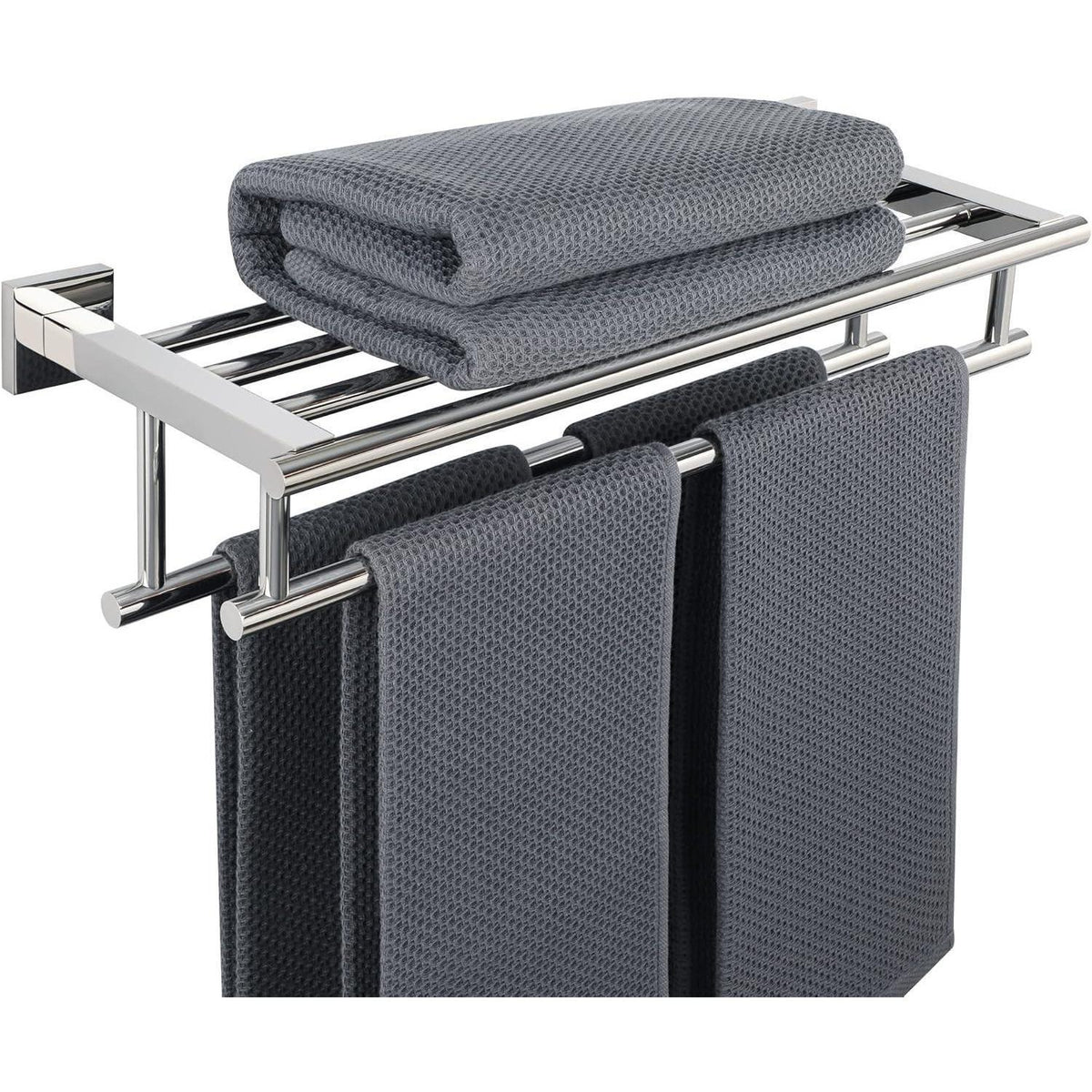 Wandhandtuchhalter Edelstahl poliert 50cm mit Ablage