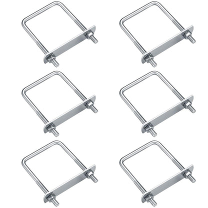 6x M6 Bügelschrauben Edelstahl 80x50mm mit Gegenplatte