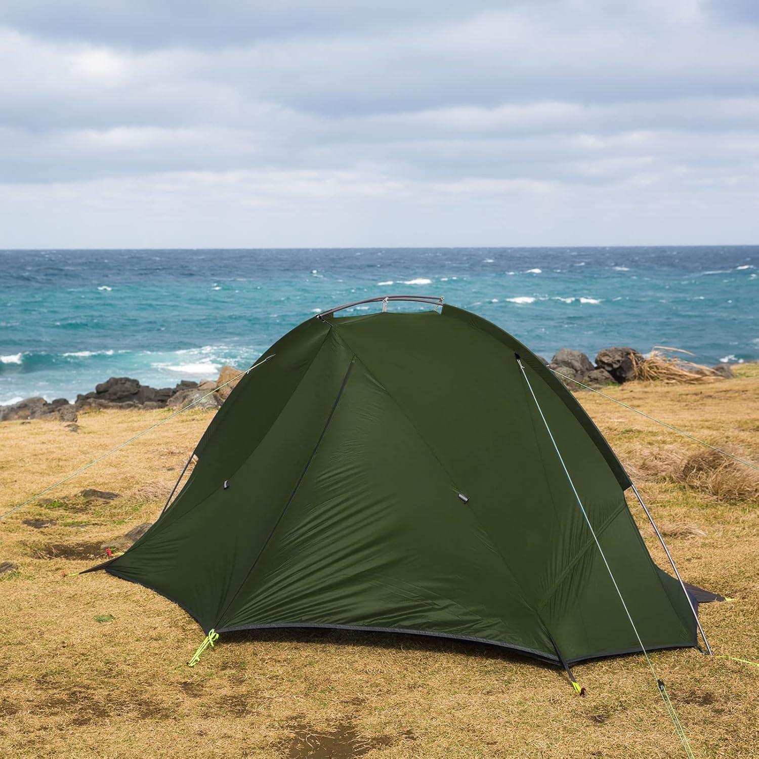 Ultraleichtes Naturehike Taga Zelt, Waldgrün, 1/2 Personen, Aluminiumstangen, 20D Nylon, 4000mm Wassersäule, 1,05/1,25KG, UV- & Windschutz