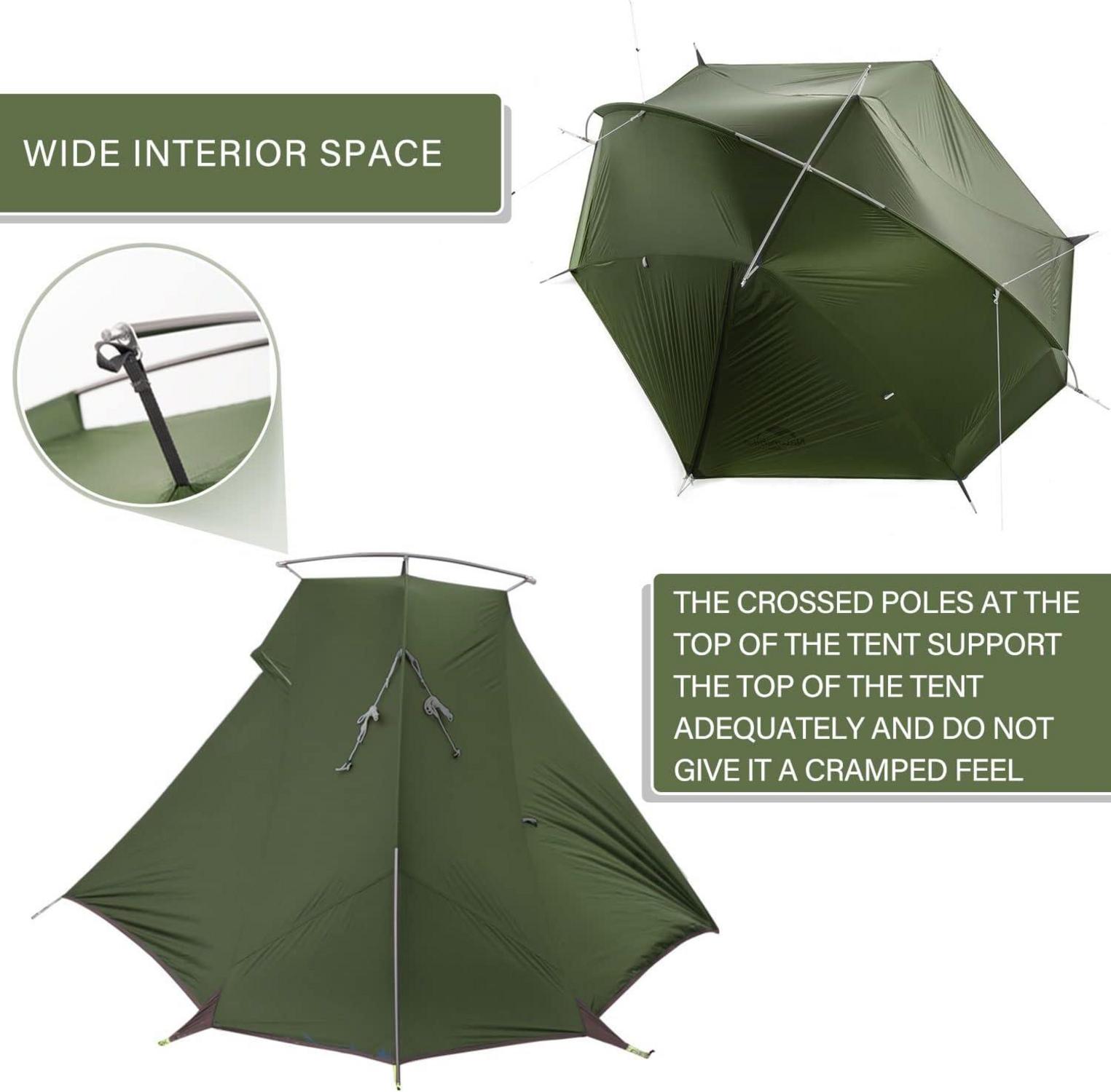 Ultraleichtes Naturehike Taga Rucksackzelt 1/2 Personen Waldgrün UV-Schutz