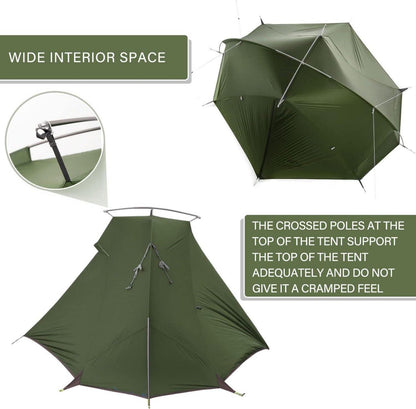 Ultraleichtes Naturehike Taga Rucksackzelt 1/2 Personen Waldgrün UV-Schutz