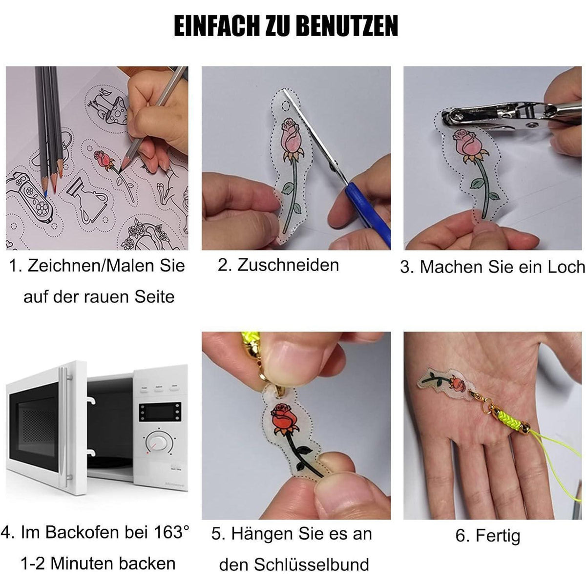 Schrumpffolie Set A5 – 20 Blatt zum Basteln & Selbermachen