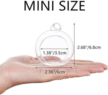 12er Set Hängende Glaskugeln Teelichthalter 6cm Hochzeit Deko