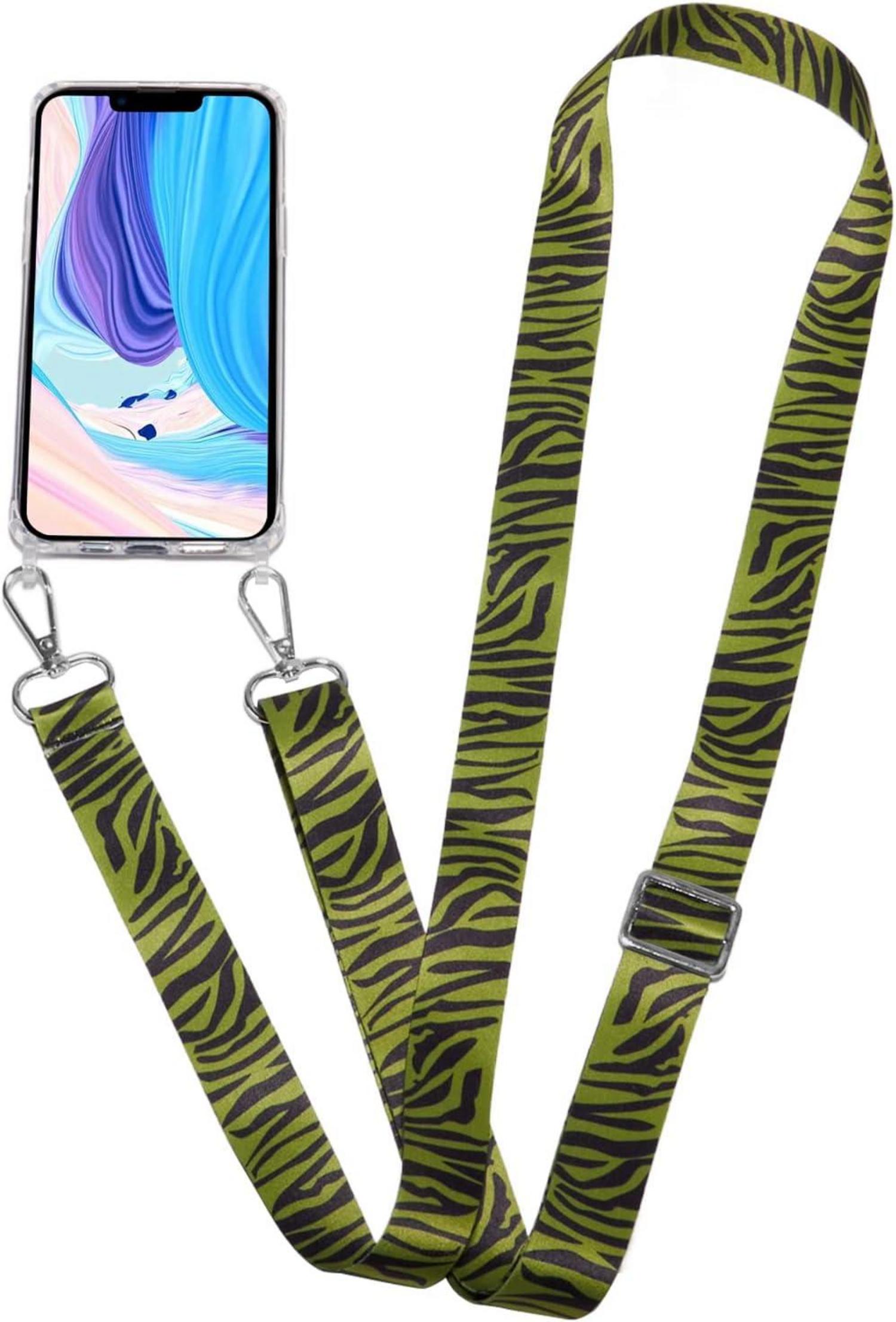 Universelle Handykette mit breitem Band Zebraschwarz Dunkelgrün