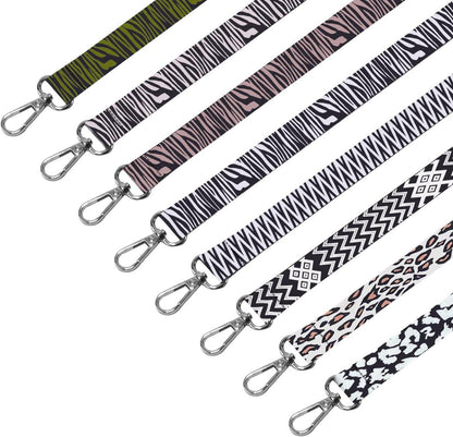 Universelle Handykette Ersatzband breit 2,5 cm Zebraschwarz Dunkelgrün