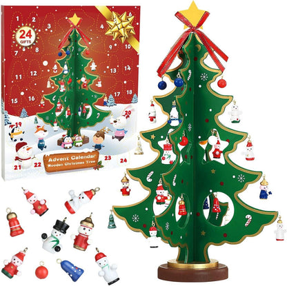 Adventskalender Weihnachtsbaum Holz 24 Anhänger Dekoration DIY