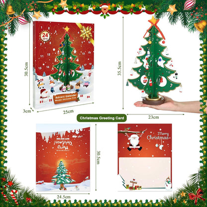 Adventskalender Mini Weihnachtsbaum Holz 3D DIY Dekoration