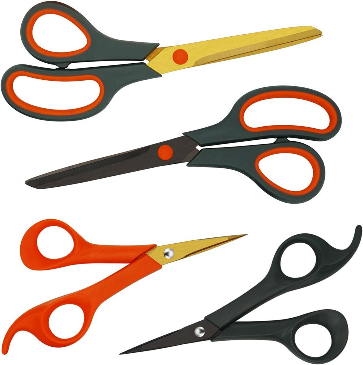 CCR Titanscheren Set 4er-Set für Schule, Büro, Basteln & Nähen