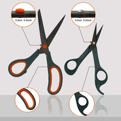 CCR Schere Set: Titanschere mit Spitze & Bastelschere, 4er-Set