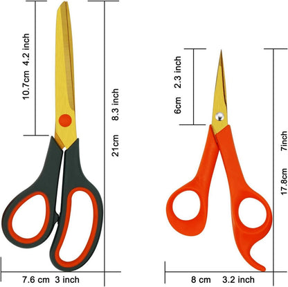Superscharfe Titanscheren-Set, 17,8 cm und 21,2 cm, für
