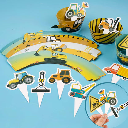 Bagger Baustelle Tortendeko: 48 Stück Cake Topper Cupcake Wrapper