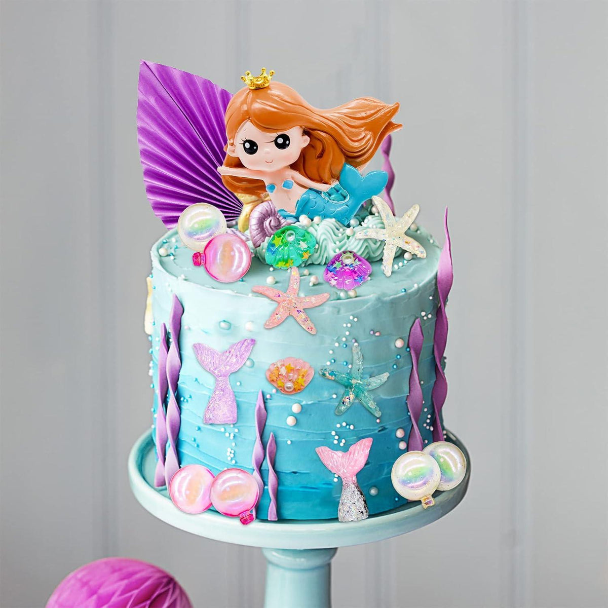 Meerjungfrau Geburtstagstorte Deko-Set 24-teilig Unterwasser Princess Party