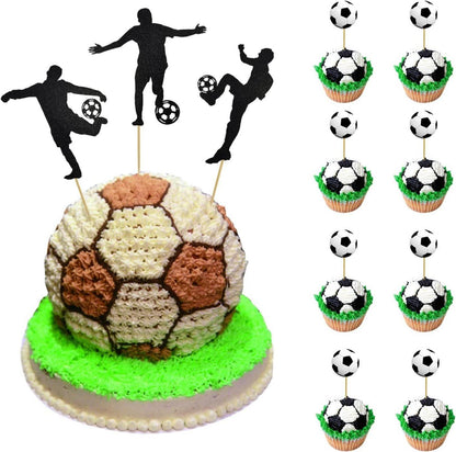 48er Fußball Cupcake Topper Set für Muffins & Kuchen