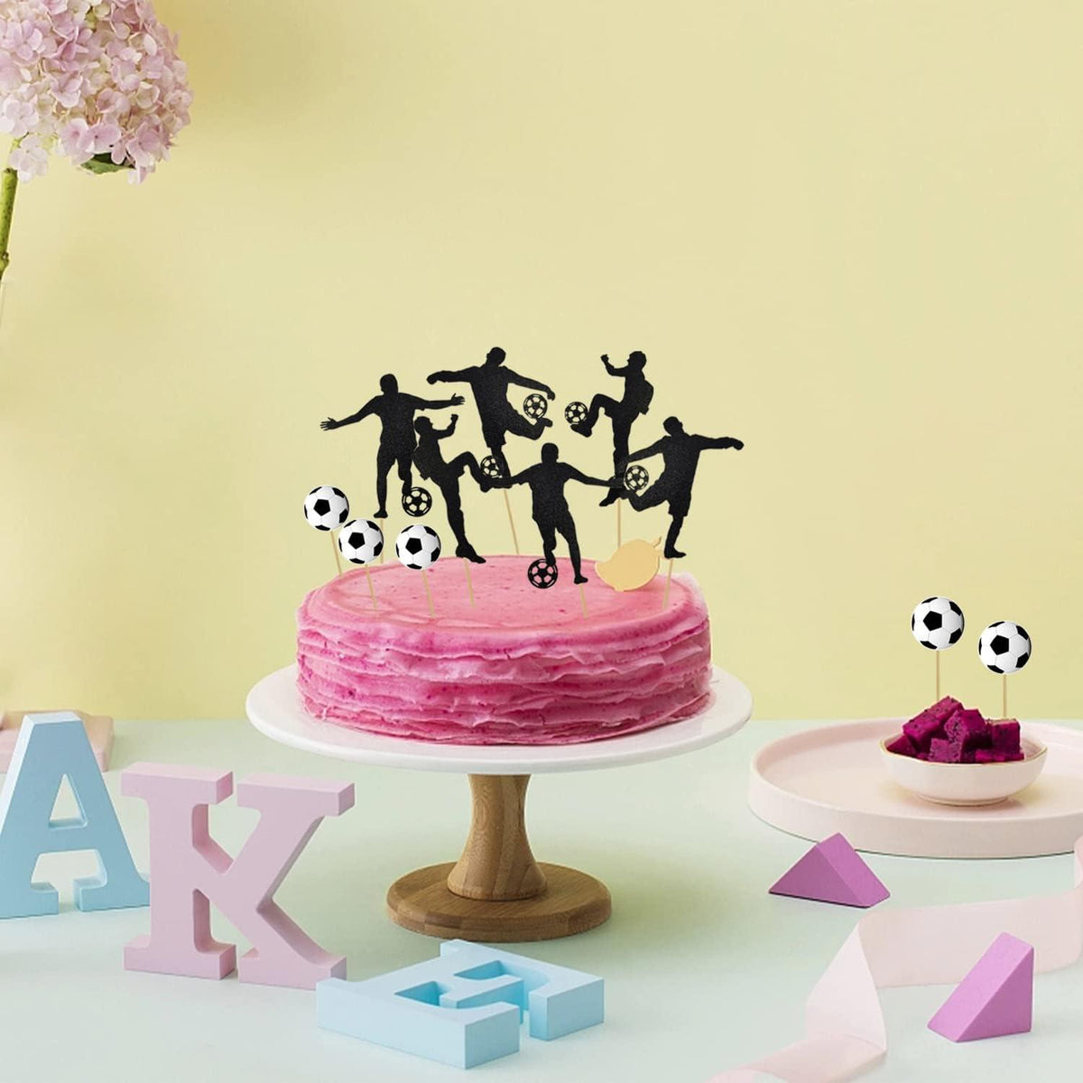 48 Stück Fußball Cupcake Topper Muffin Deko Geburtstagsfeier Kuchendeko