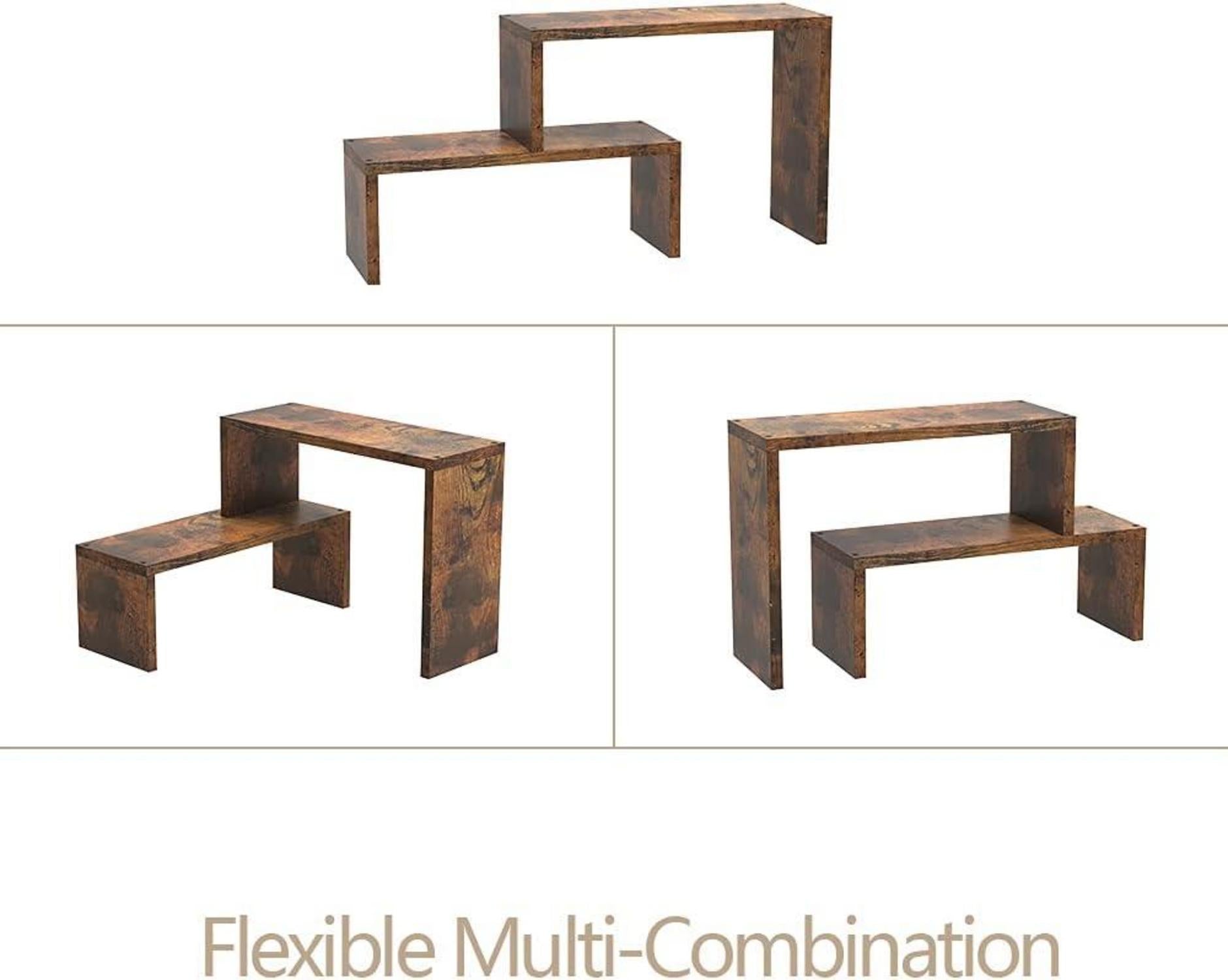 Rustikales stapelbares Ecke Gewürzregal Organizer Holz Shelf