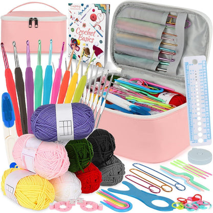 Häkelnadel Set für Anfänger mit Wolle und Tasche