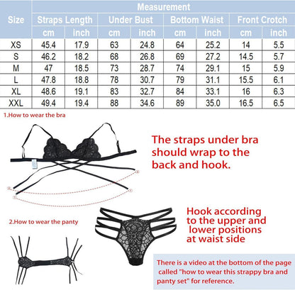 Sexy Spitzen Dessous Set BH und Höschens XXL Halfter Unterwäsche V-Ausschnitt
