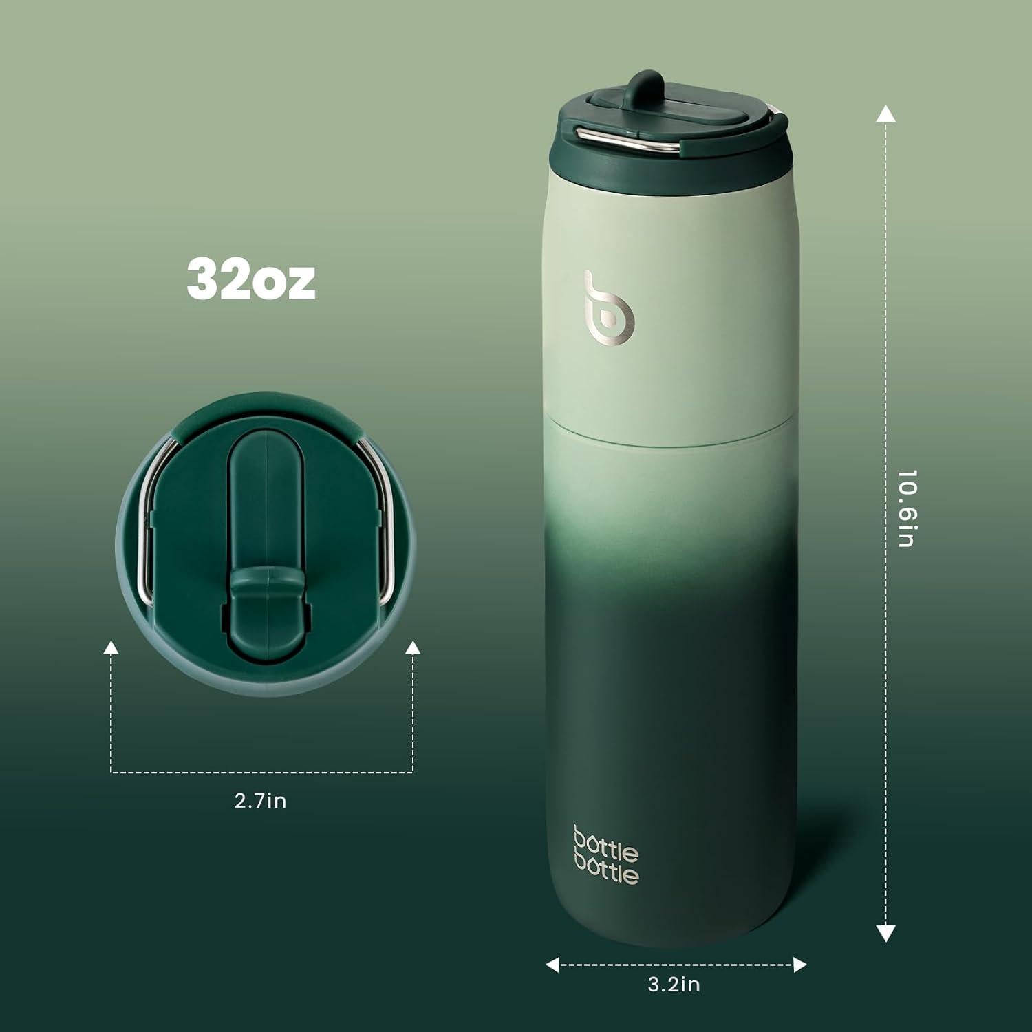 Isolierte Edelstahl Wasserflasche 32oz mit Strohhalm Griff