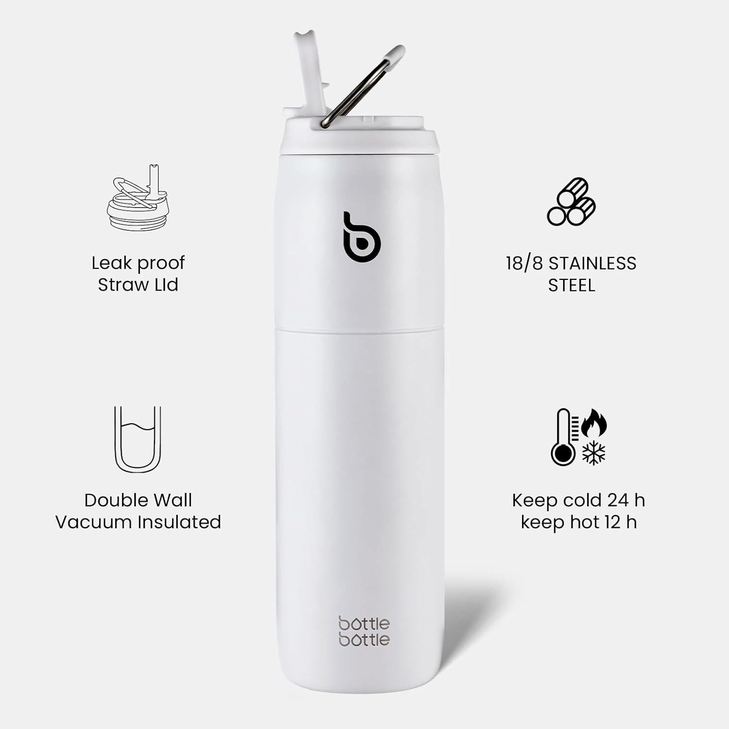 Isolierte Edelstahl Wasserflasche mit Strohhalm 32oz