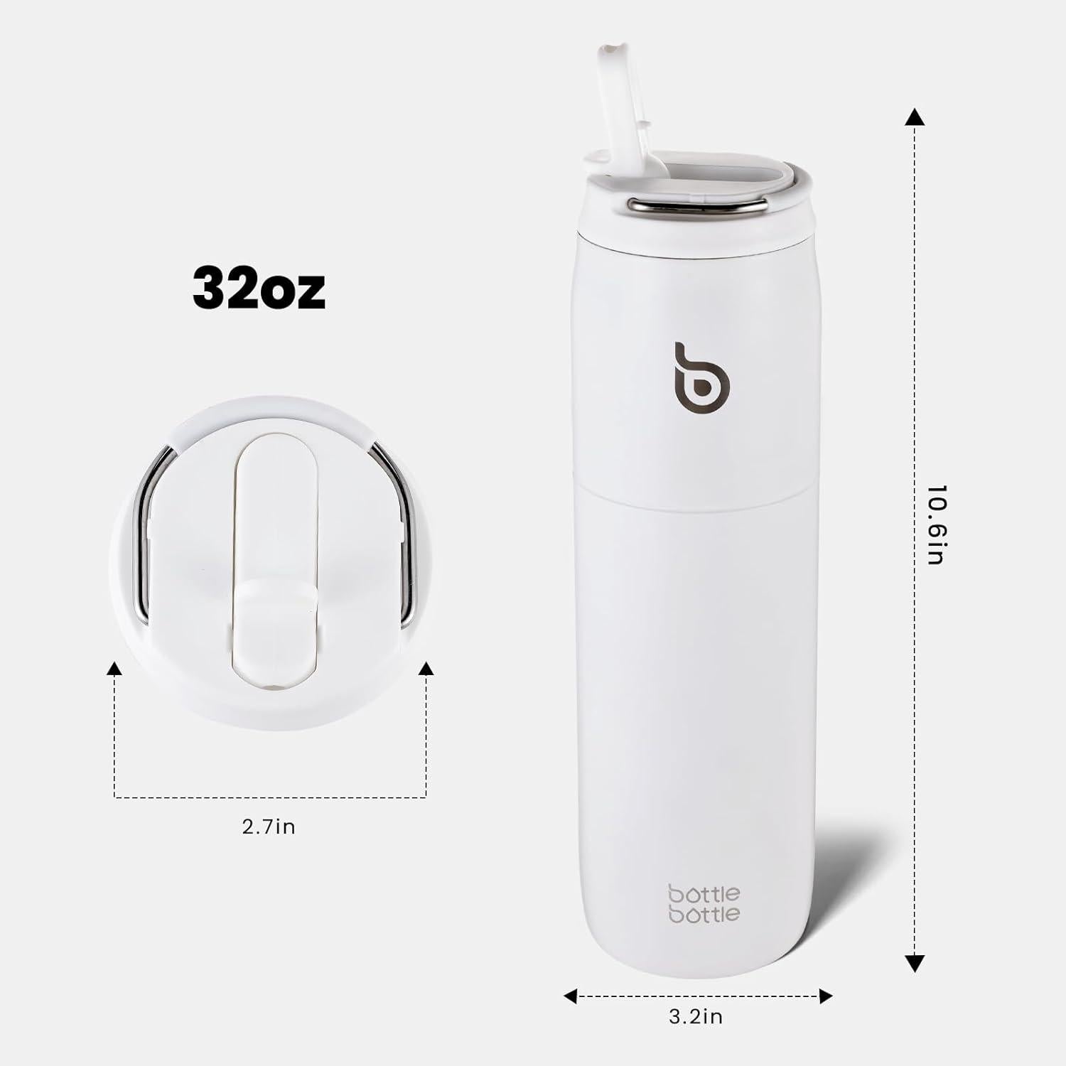 Isolierte Wasserflasche Edelstahl 32oz mit Strohhalm Griff BPA-frei