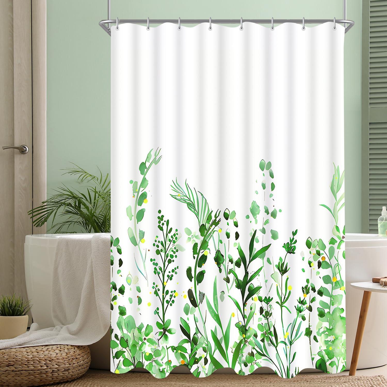 Duschvorhang Blumenmuster 120x200cm Wasserdicht Polyester Badezimmer Badewanne 8 Haken