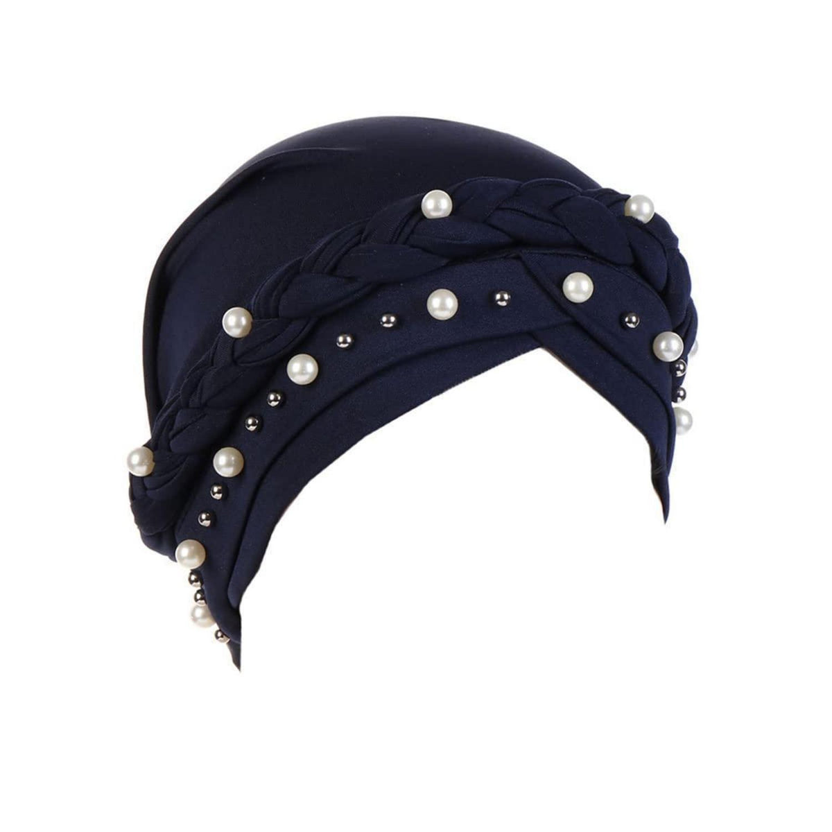 Damen Turban mit Perle – Chemo Kopfbedeckung & Haarausfallhut