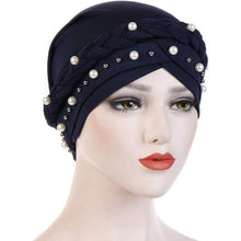 Damen Turban mit Perle – Chemo Kopfbedeckung & Haarausfallhut