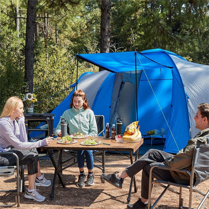 Klapptisch Camping Höhenverstellbar Aluminium 108x71cm Braun
