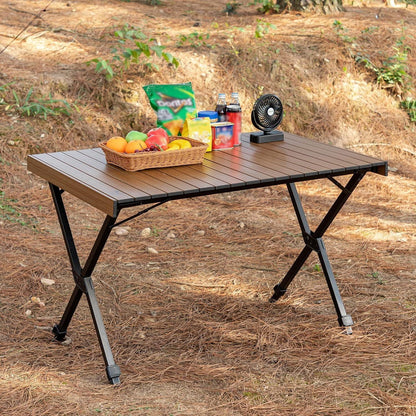 Klapptisch Camping Höhenverstellbar Aluminium 108x71cm Braun