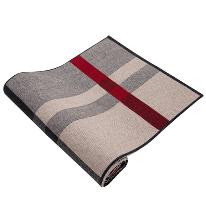 Herren Schal Merinowolle Tartan Karo, langer Winter Schal mit Geschenkbox