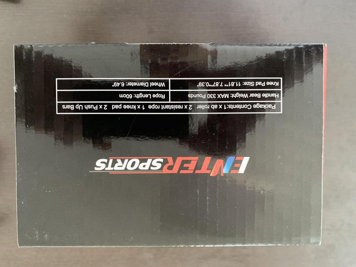 EnterSports Bauchroller 6-in-1 + Fitnessband, Liegestütze, Kniematte, Bauchmuskeltrainer