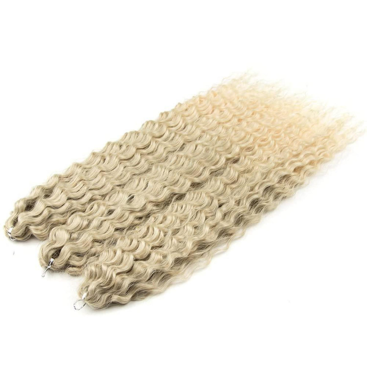 3x 22 Zoll Blond Häkelzöpfe Haar – Wasserwellen Locken