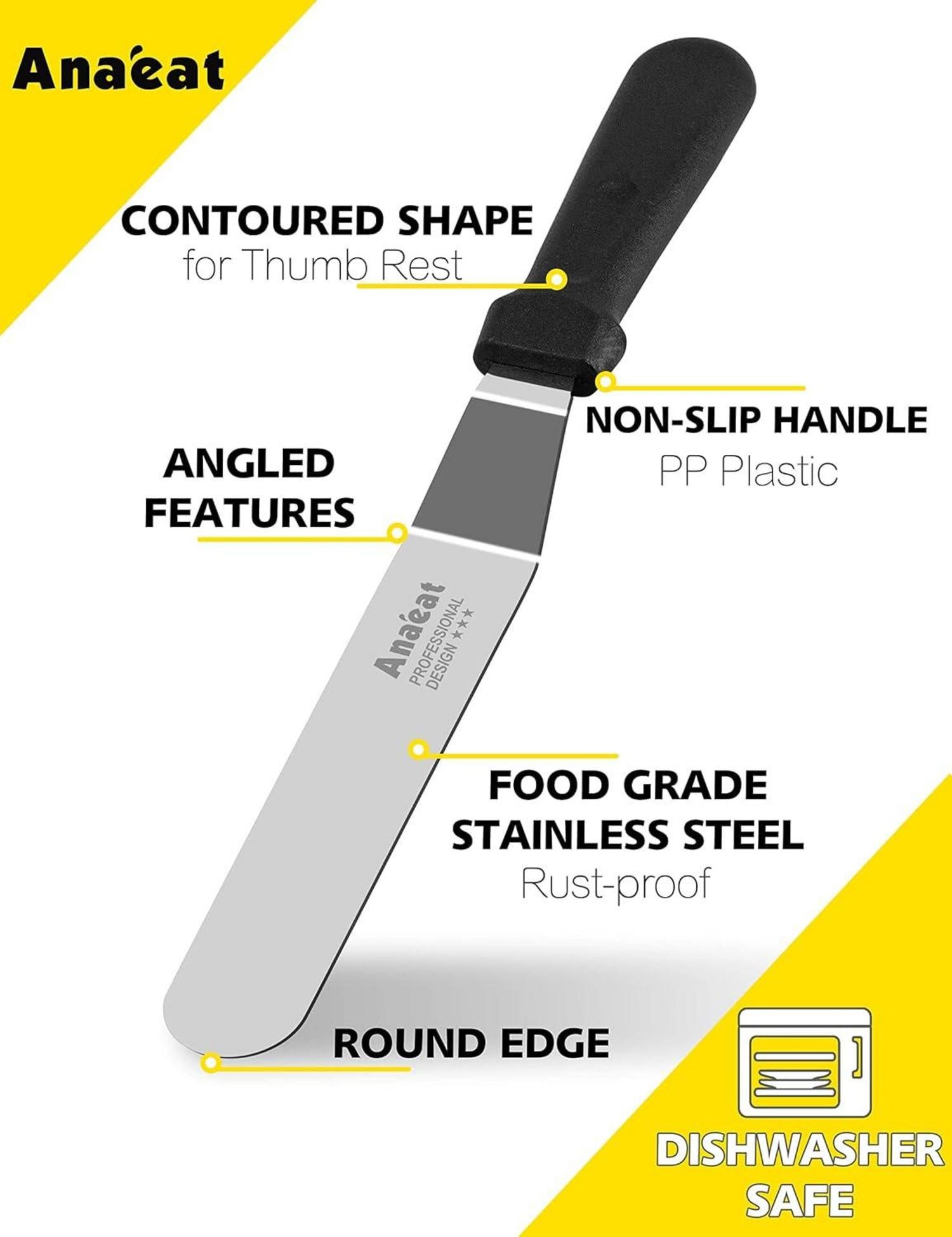 Professioneller Glasurspatel 15cm Edelstahl Klinge Zuckerguss-Kuchenspatel