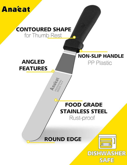 Professioneller Glasurspatel 15cm Edelstahl Klinge Zuckerguss-Kuchenspatel