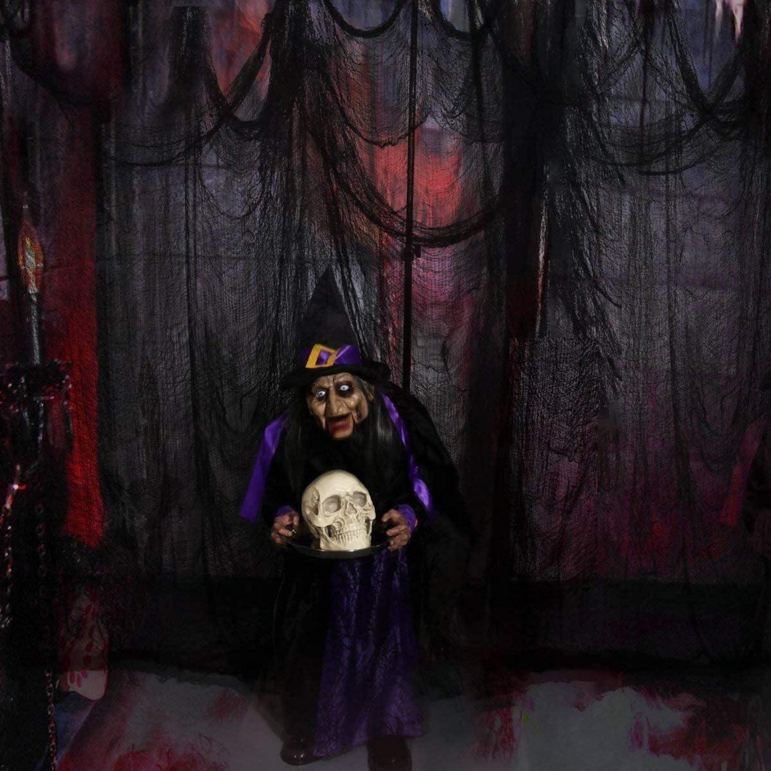 Halloween Gruseliges Tuch 200x500cm Schwarz Halloween Deko