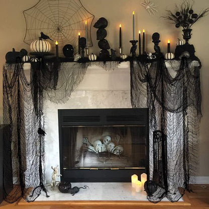 200x500 cm Halloween Gruseliges Tuch Schwarz Horror Party Deko