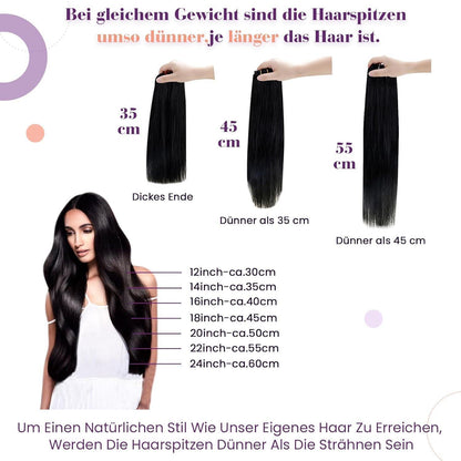 Echthaar Clip-in Braun – Haarverlängerung 30cm