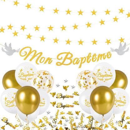Babyparty-Dekoration Star Guirlande Baptême iZoeL